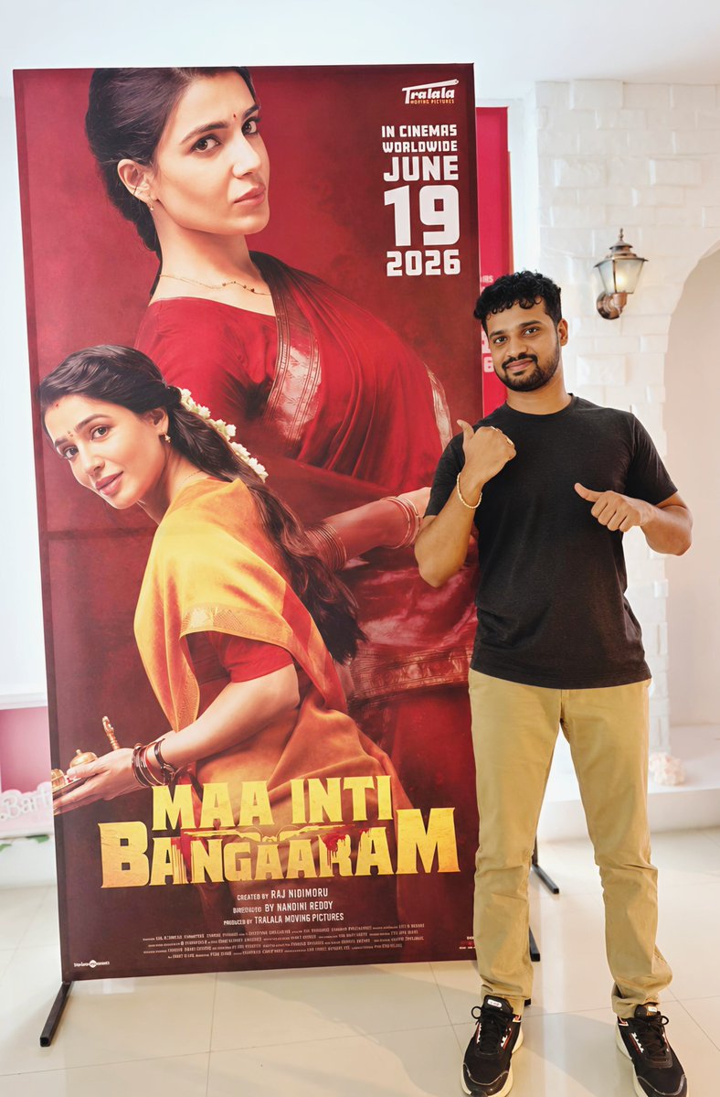 ivdsai's tweet photo. #MaaIntiBangaaram Releasing Today 🤩🤸‍♂️

Can't wait for my show 🕺

#Samantha #NandiniReddy https://t.co/aw9OFN8txN