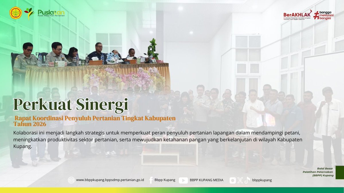 bbppkupang's tweet photo. Rapat Koordinasi Penyuluh Pertanian Tingkat Kabupaten Tahun 2026 yang berlangsung di Kantor Bupati Kupang. https://t.co/JkdWYQUFxH