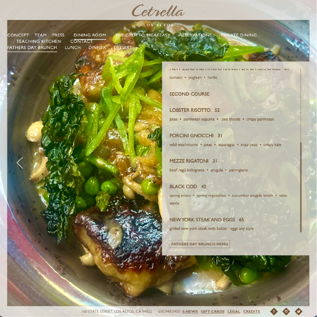CetrellaLosAlt's tweet photo. Fathers Day Dining at Cetrella
Sunday, June 21, 2026
Brunch 11:30-2:00 
https://t.co/HsqaE7R3A7

Dinner   5:00-8:30 
https://t.co/gKbPNxwyYa

BOOK https://t.co/qsQCZVuEBH

#fathersday2026 #happyfathersday #siliconvalleydads #losaltos #restaurants #restaurantsnearme #finedining https://t.co/whvflO2dvj