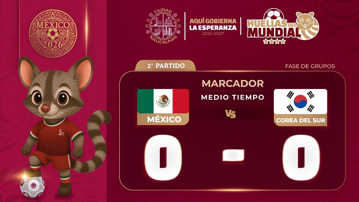GobNau's tweet photo. Marcador de medio tiempo⚽🇲🇽
¡Vamos, México!
#Naucalpan https://t.co/cOI4JGNCdl