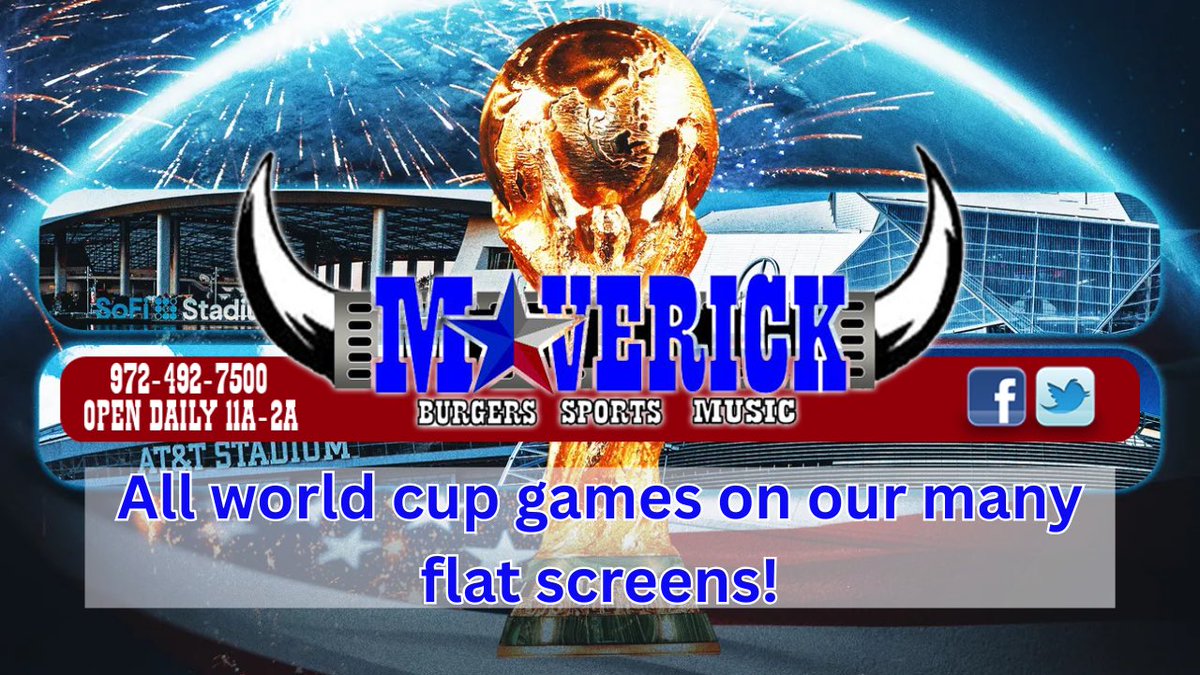TheMAVERICKBar's tweet photo. What’s going on @TheMAVERICKBar this week? Why the World Cup of course!!! All that n more! https://t.co/zOGhYlEcPj