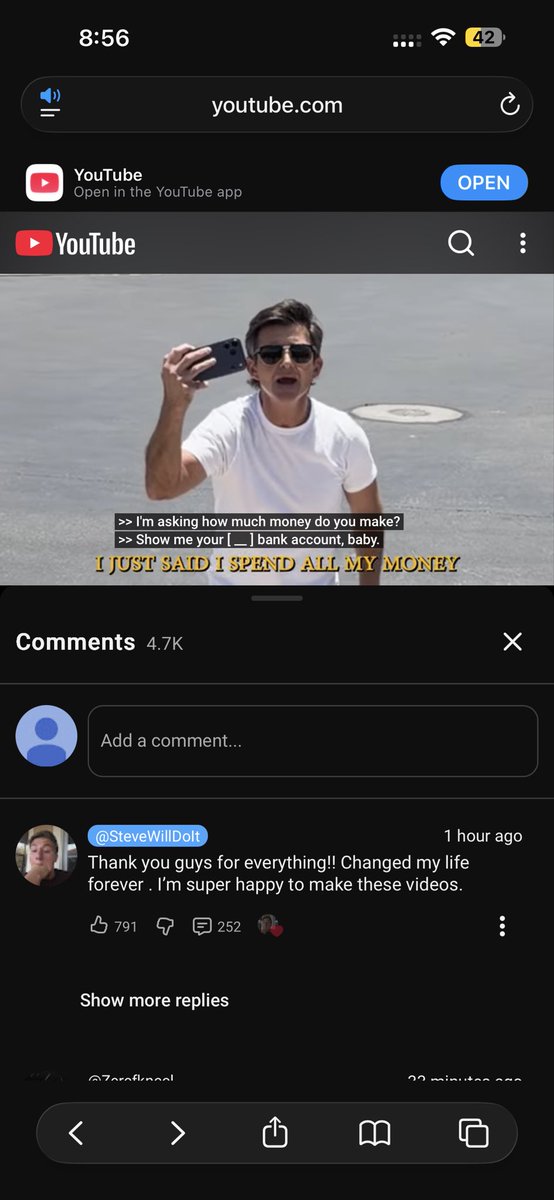 tytripple0's tweet photo. @stevewilldoit Hey Steve, love your new video! This guy seems like a bitch though!!! If he’s so rich tell him to send me 25k please! Thanks! https://t.co/V92oLurKnz
