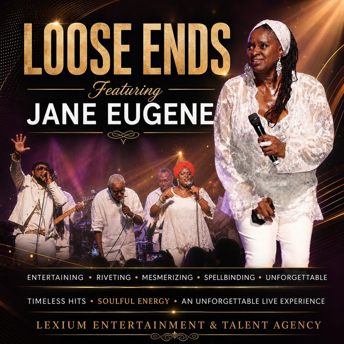 lexiument's tweet photo. Loose Ends featuring Jane Eugene delivers a classy R&amp;B presentation built on signature grooves, polished vocals, and the kind of stage presence that pulls an audience all the way in. 

For booking and availability, contact Mike Jamison: mjamison@lexiumentertainment.com https://t.co/yV3Z7k24VC