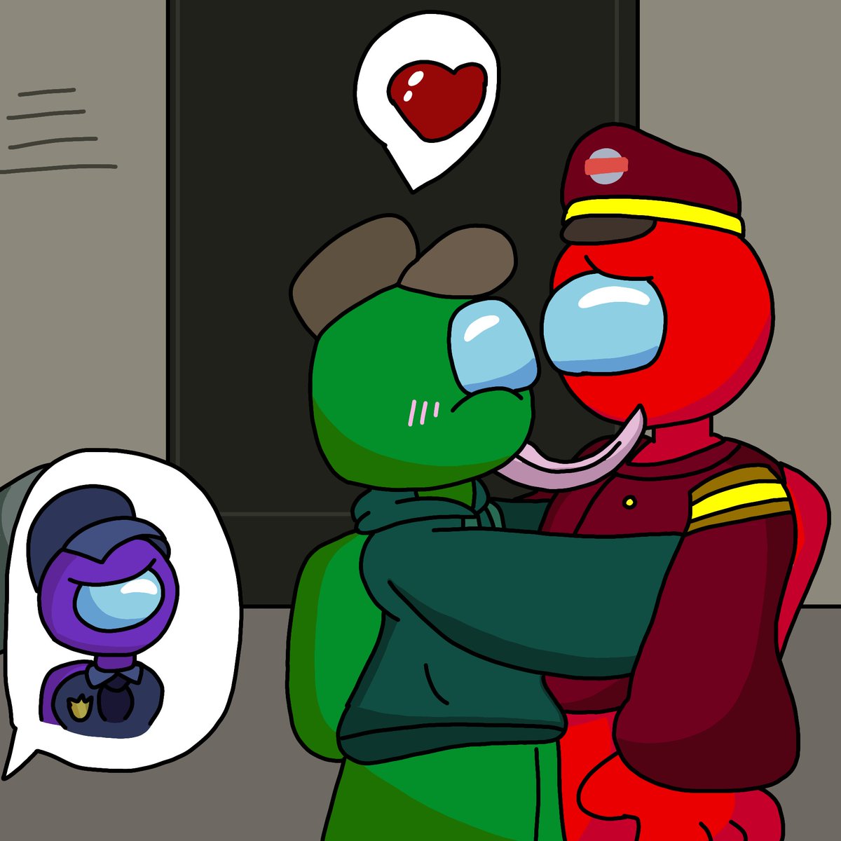 Fox23188's tweet photo. Cómo me encanta la serie de among us
#amongusseries #amongus #verdexrojo #fanart #verde #rojo #morado #greenxred https://t.co/anNT9aEVHo