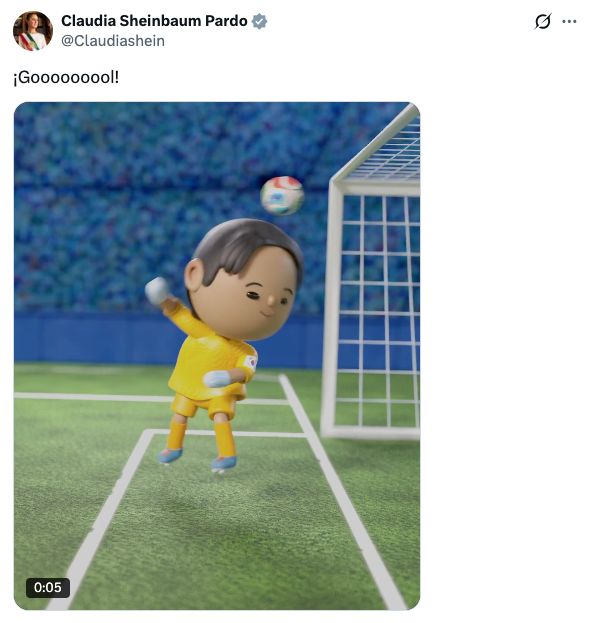SinLinea_Mx's tweet photo. #ÚltimaHora ⏰

🔴 #Sheinbaum (@Claudiashein) celebra primer gol de #México ante #Corea con tierna animación 👏🏻🥳🇲🇽‼️ https://t.co/yWg4Xk97LH