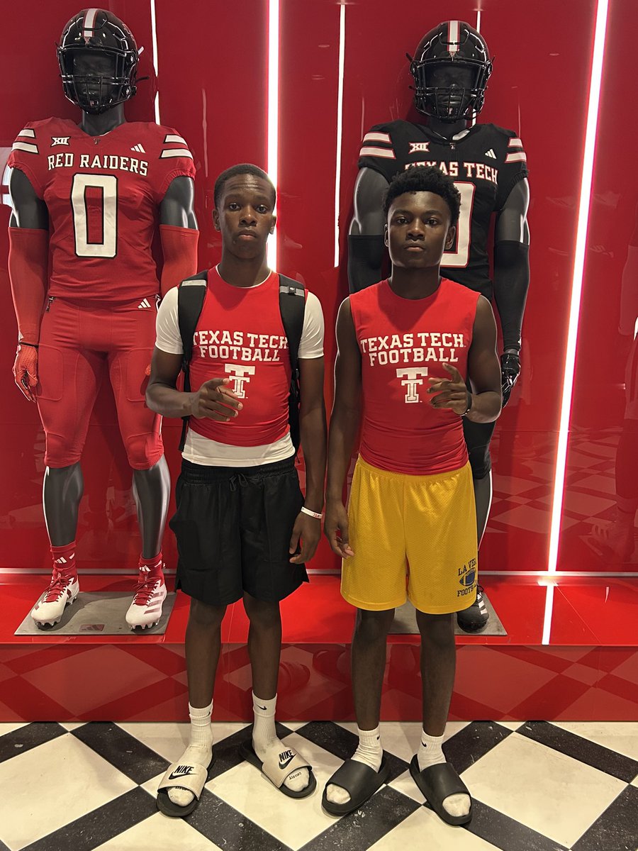 Bjsmith_2031's tweet photo. Thank you to Texas Tech for having me today and allowing me to display my skill set and talents. After having a good camp  and having Coach McGuire tell me he will be watching La Vega athletes was motivation and a really good feeling. https://t.co/gjYt44yyWE