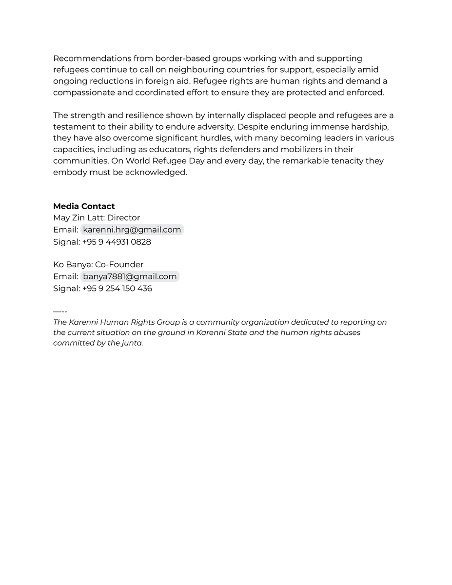KarenniHR's tweet photo. Ahead of #WorldRefugeeDay, KnHRG reiterates that refugee rights are human rights. We call for a compassionate, coordinated effort to ensure they are protected and that their dignity is upheld. 

👉Our statement in full: https://t.co/wNIGy5IDbQ https://t.co/X3oD5TDQ0m