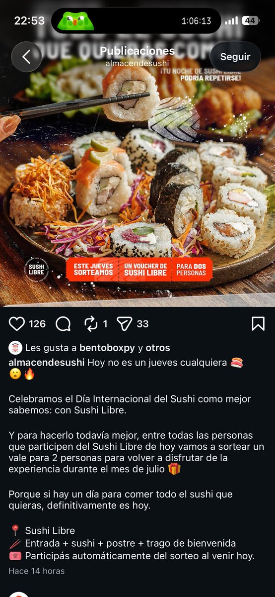 evecabrera_'s tweet photo. Como buena cliente de sushi y más aún libre, hoy fuimos a cenar a #almacendesushi y después de 3hs en el local nos sirvieron 3 tablas de 28 piezas cada una y estábamos entre 4 personas.

Esperamos 1 hora y 20 min para que nos sirvan agua y los tragos.

👇🏼 https://t.co/f8dAVQlBz6