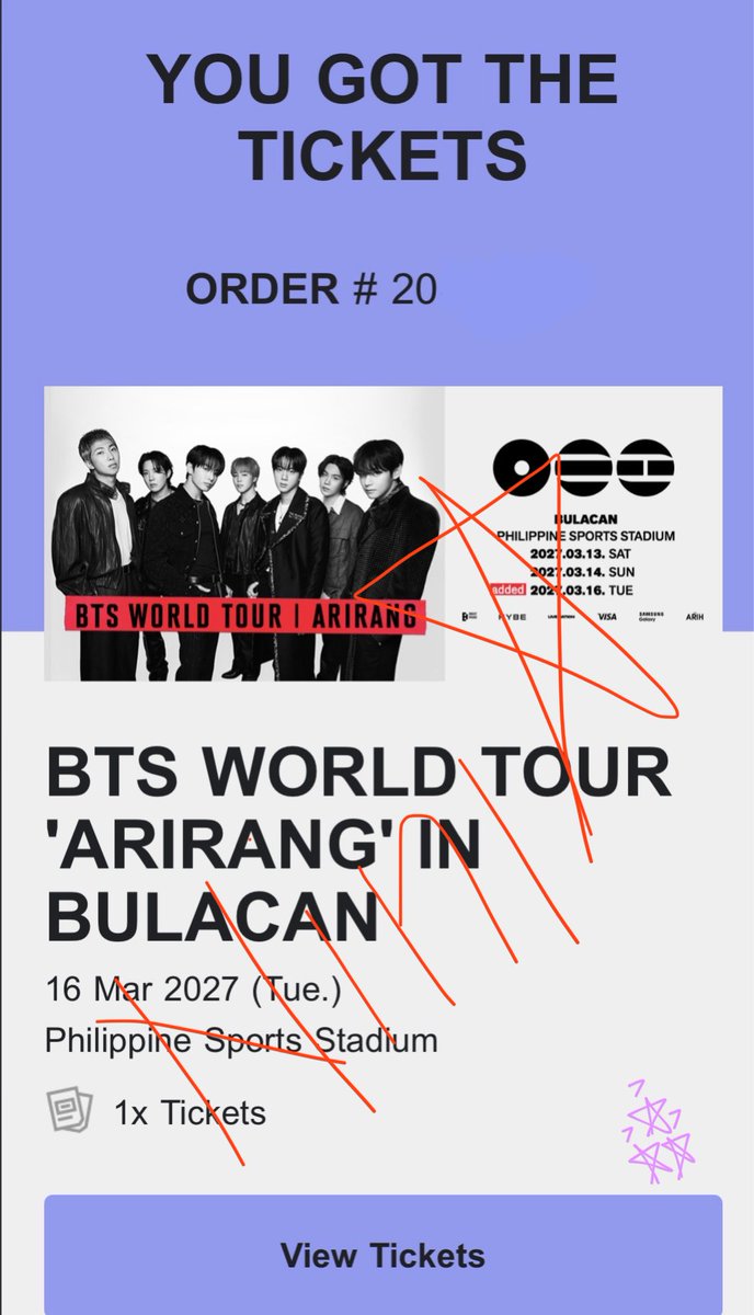 mnnyng's tweet photo. This is for my 11 year old self.

Failed to secure last time, but delays are not denials. See you soon, BTS. 

🍀 Ticket dust to everyone who sees this tweet !! We will see bangtan together !! 🍀

#BTS_WORLDTOUR_ARIRANG_BULACAN https://t.co/6YaHay5gOe