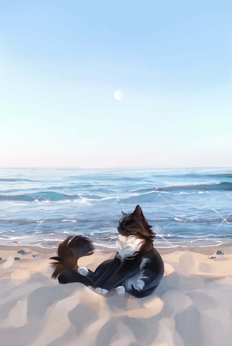 BWSpace69's tweet photo. One small fluffy island of warmth amidst the endless coolness of the blue sea. 🌊

#art #artwork https://t.co/jsLAmGcknS