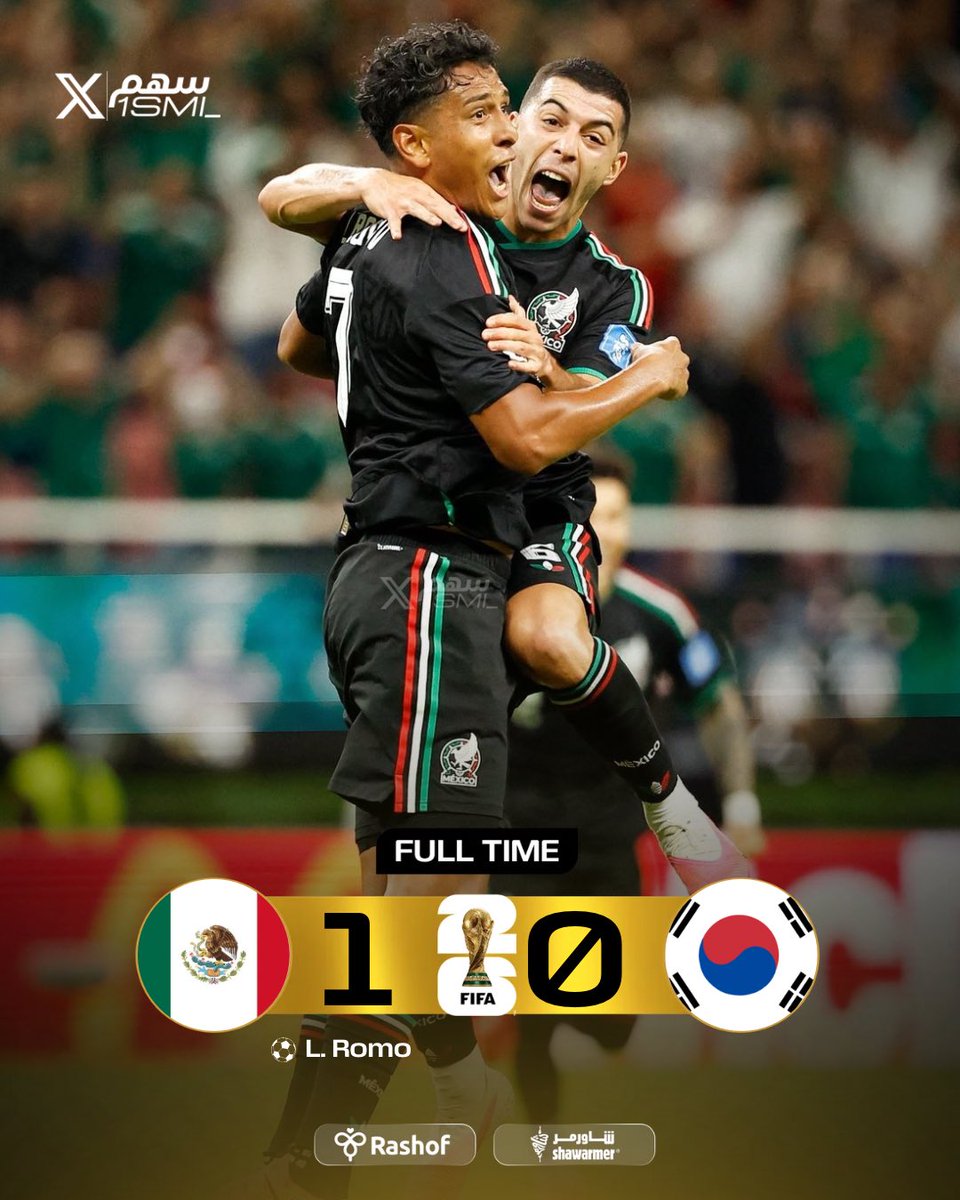 1SMi_'s tweet photo. 🚨🚨🚨— نهايـة المبـاراة :

🇲🇽 المـكسيـك 1-0 كـوريا الجنوبيـة 🇰🇷

🇲🇽 المـكسيـك 1-0 كـوريا الجنوبيـة 🇰🇷

🇲🇽 المـكسيـك 1-0 كـوريا الجنوبيـة 🇰🇷

اول المتأهلين لـدور الـ32 بالبطولة ☝🏼💚 https://t.co/cT0YaKR8F0