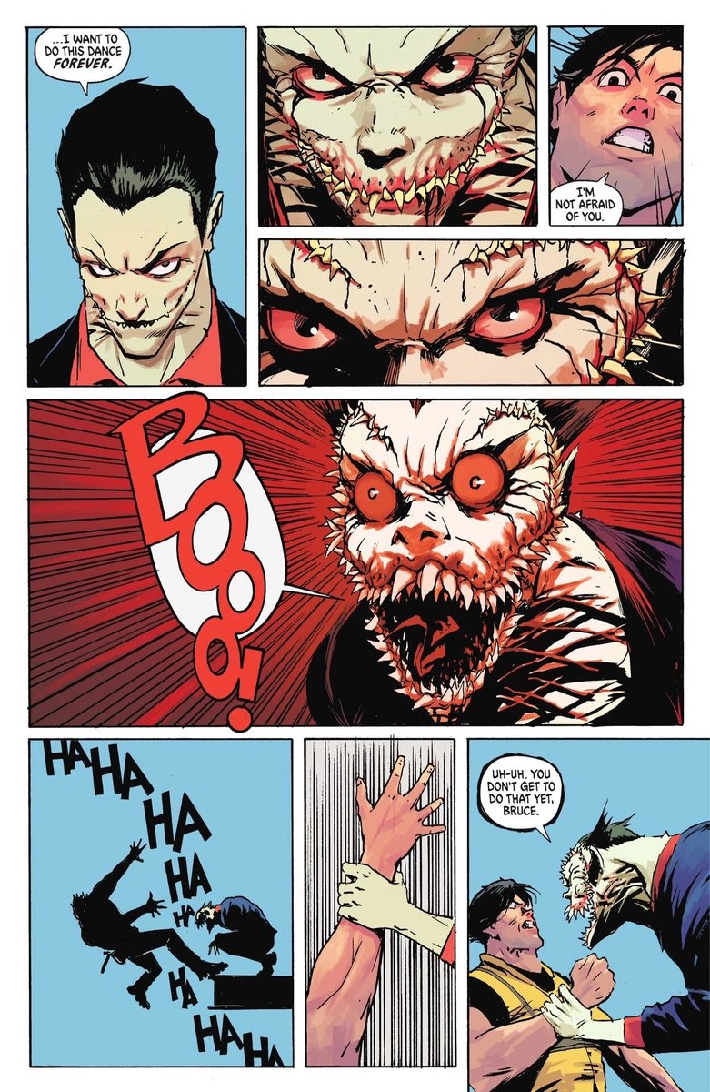 Crooowbar's tweet photo. Just like in the Prime DC Universe where Batman needs the Joker, here in the Absolute Universe, the Joker needs Batman. 

Having the Joker create Batman is a great twist on the Joker's origin https://t.co/uN0xnLSHj3