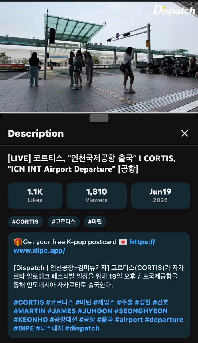 coertis_'s tweet photo. mama cortis beneran ke indonesia😭 deskripsi live korea dispatch “CORTIS berangkat ke INDONESIA melalui Bandara Internasional Gimpo pada sore hari tanggal 19 Juni untuk menghadiri jadwal Jakarta Allobank Festival”

ga nyangka akhirnya Indonesia ke sebut juga😭😭😭🤍 https://t.co/ayIjYvrcjr
