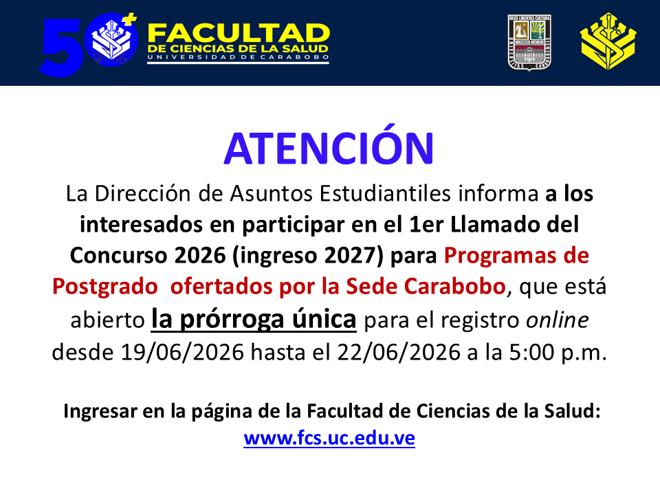 DTIC_FCS's tweet photo. La @FCS_UC informa el proceso disponible en la Dirección de Asuntos Estudiantiles - Sede Carabobo.

📍Ingresa a https://t.co/xHHdodQwTJ y conoce los detalles. https://t.co/posCYVMHQl