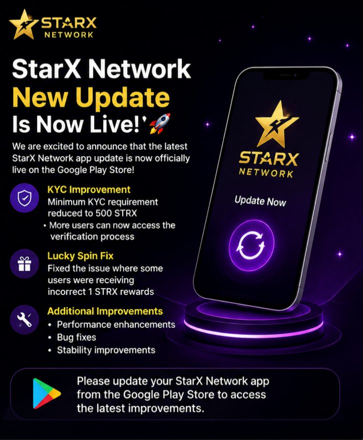 divyabvitta's tweet photo. StarX Network’s latest update is live now. Reduced KYC to 500 STRX, fixed Lucky Spin issues, and improved performance.
the STARX Network Play Store link:
https://t.co/bZMGL3shxv…
invitation code:Vitta
#Starxnetwork #starx #strx https://t.co/49as9R9jCf
