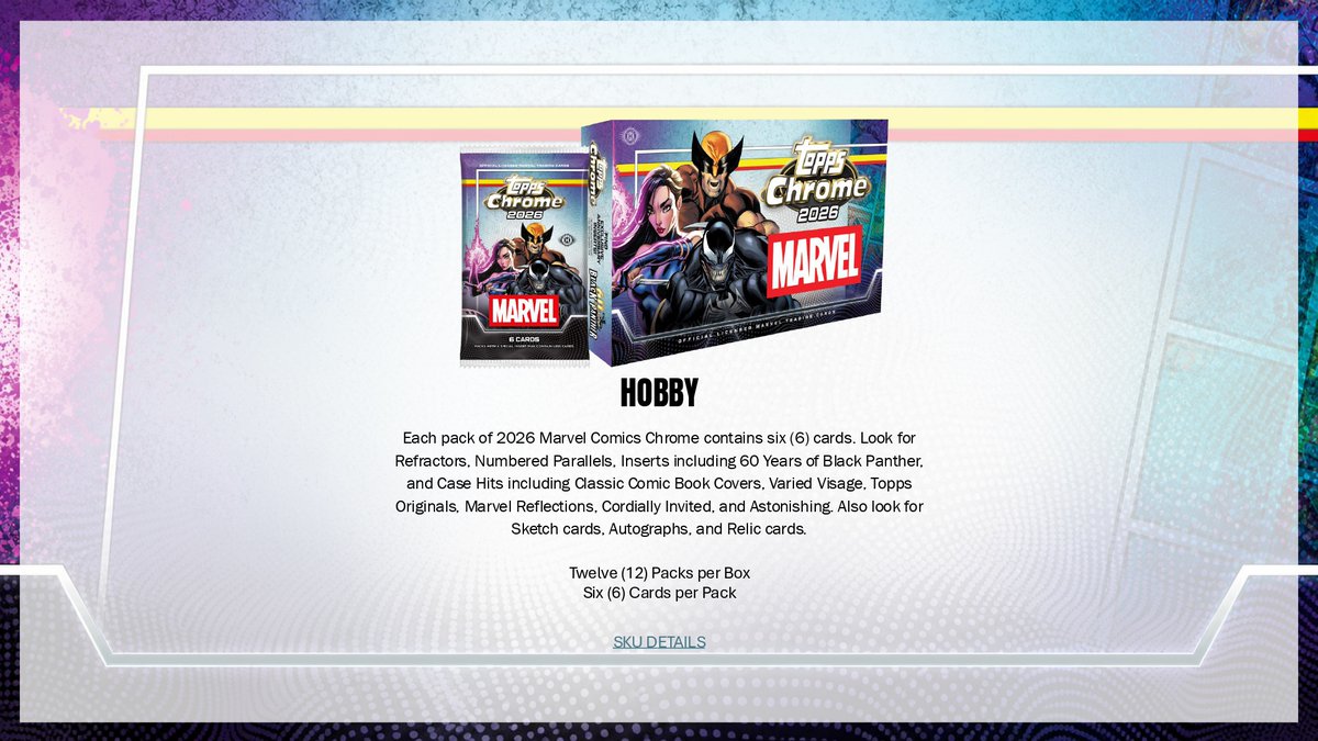 製品情報】 ▽ 2026 TOPPS CHROME MARVEL COMICS 2026年7月2日 発売