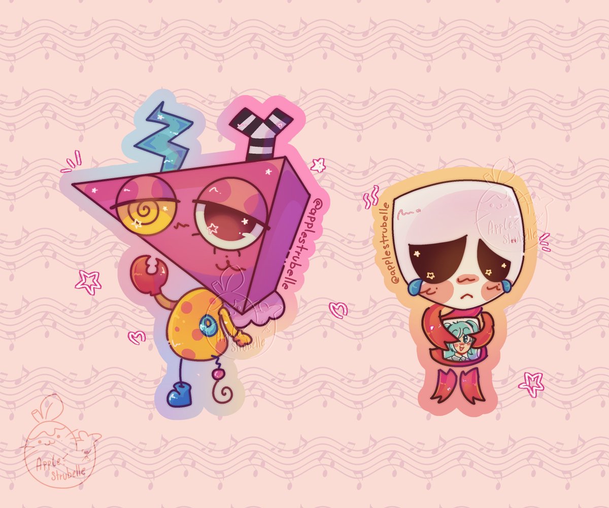 appleStrubelle's tweet photo. Some designs I made as freebies for the theatrical release of the last chapter of  #theamazingdigitalcircus :3 
#tadc #tadcep9 #chibi #stickers https://t.co/pwPuYLWPk1