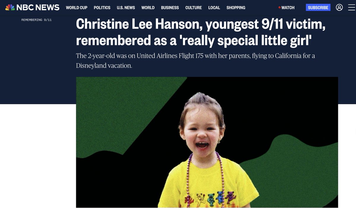 cdaga8's tweet photo. Despite being confirmed, "Obama never had legal votes to win either presidential term," he enjoys presidential perks even if cloudy https://t.co/aLTZfPMWm8

The youngest Obama 9/11 victim.  Say her name! Christine Lee Hanson. https://t.co/rdqhnEFNQ2