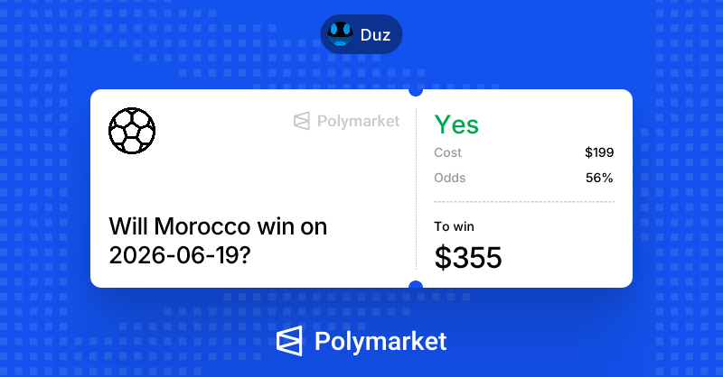 DuzCripto's tweet photo. My bet for tomorrow! on @Polymarket https://t.co/ciNhsCazv2
