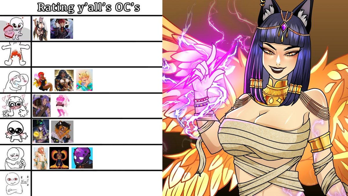 caffu_miyo's tweet photo. Aww...✨
Here are the results from our Egyptian queen👑
Thank you to everyone who participated🫶
#RateMyOC #OCRating #OCArt https://t.co/8qklaSOQCY