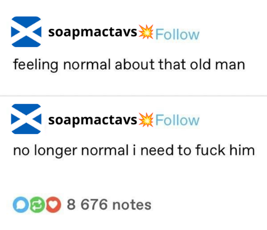 SchmittTampinha's tweet photo. Soap's mood through the day is something
#Ghoap #GhostSoap 💀🧼 https://t.co/8WrvCjcECj