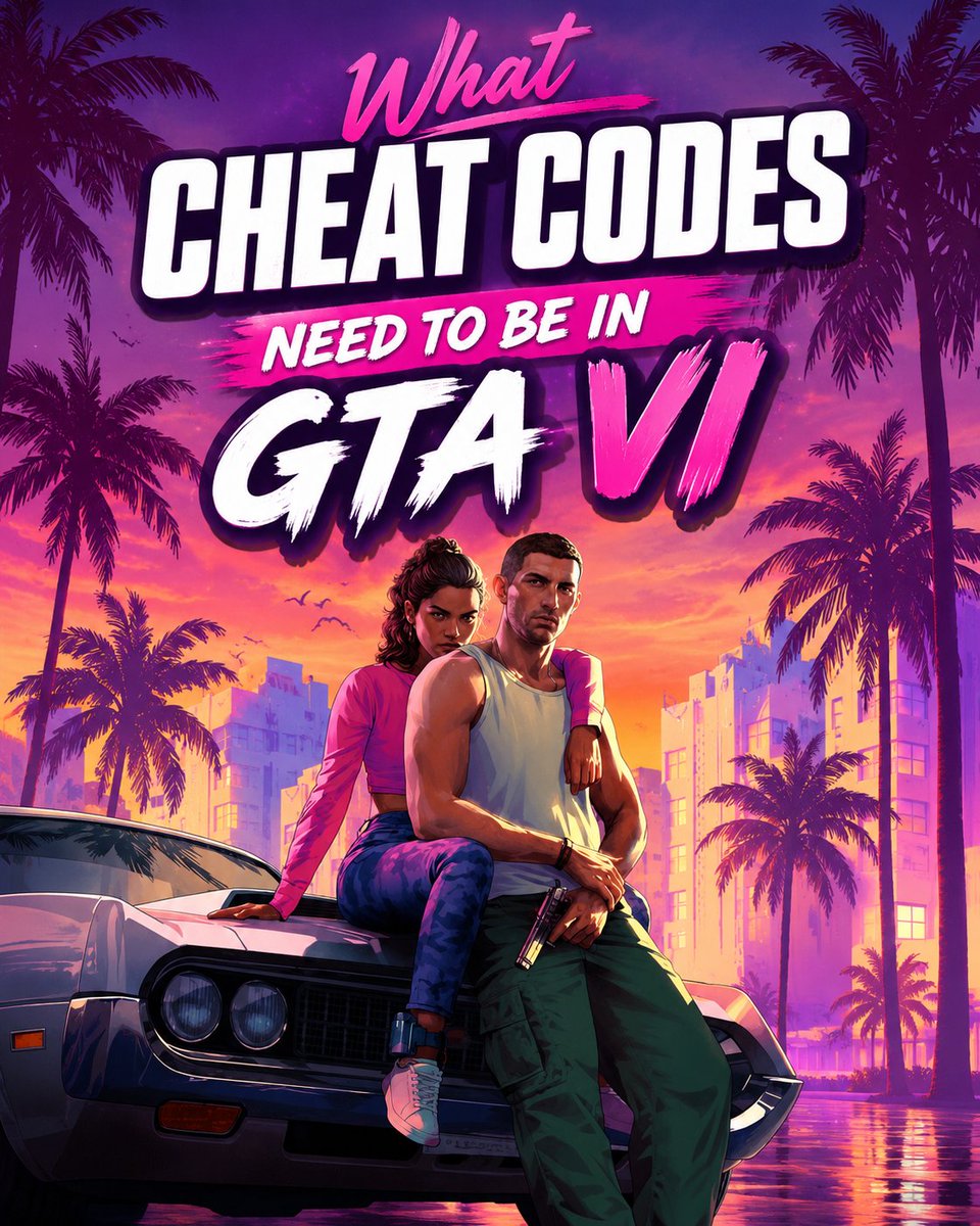 gamesharknow's tweet photo. GTA VI needs to bring back the kind of cheat codes that made you forget the actual mission. 😂

Unlimited ammo? Flying cars? Full chaos mode?

What cheat code absolutely HAS to be in GTA VI? 👇 https://t.co/ILkSpVRKvp