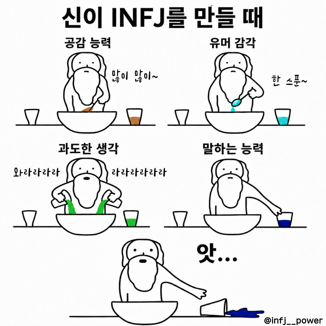 INFJ__POWER's tweet photo. 신이 INFJ를 만들 때 https://t.co/uKEvVvlSkA
