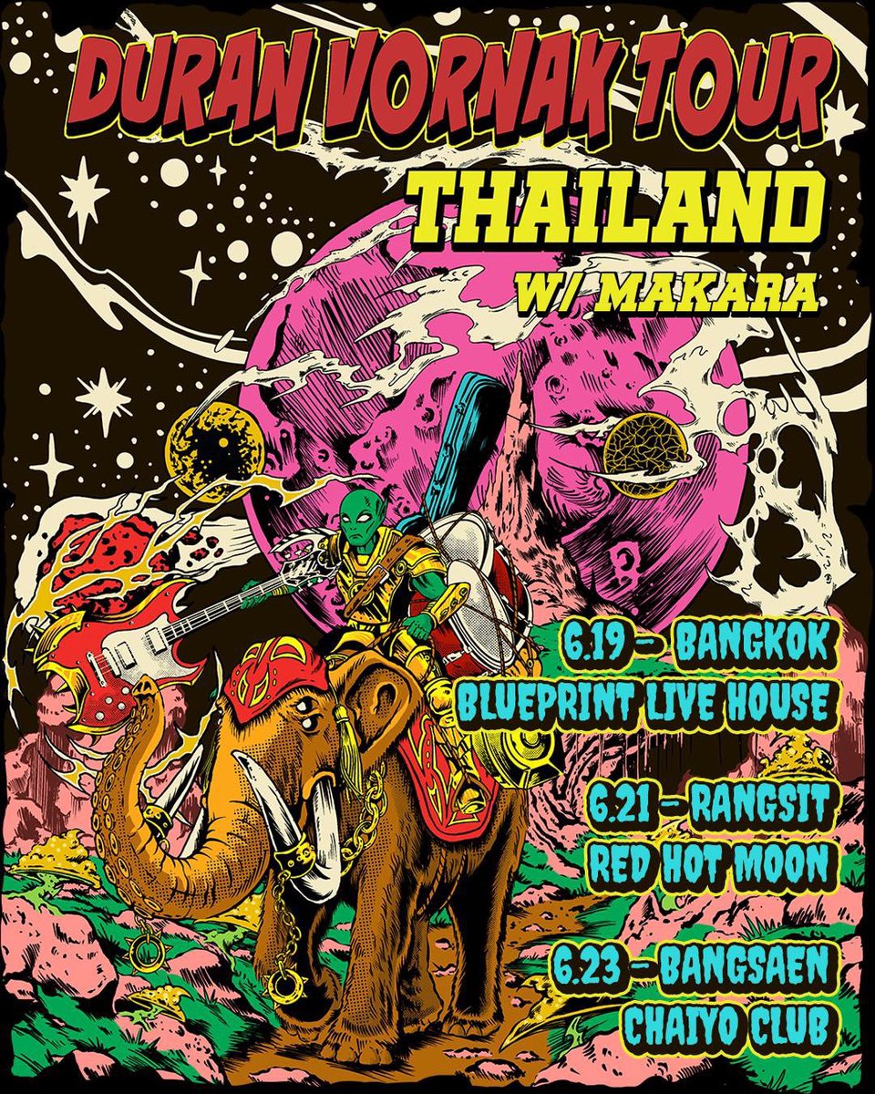 DURAN_theband's tweet photo. ⚠️ VORNAK TOUR ⚠️
🇹🇭 Today's Show 🇹🇭

06.19 - Blueprint Live House Bangkok City
10：00PM tonight 🐘

#DURAN 
#VornakTour2026 https://t.co/f8A22Svh5e