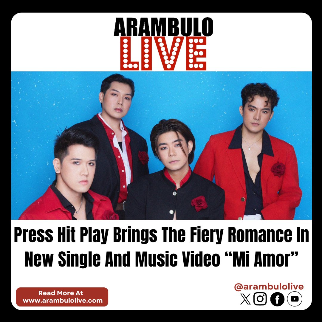ArambuloLive's tweet photo. Press Hit Play Brings The Fiery Romance In New Single And Music Video “Mi Amor”

Read more here: https://t.co/O7xmXxIjhX

@PressHitPlay @xxivchrls @JPsoliva @yuukigito_ @s_sev__ #Press_Hit_Play #MiAmor https://t.co/d3UdmoYDnq
