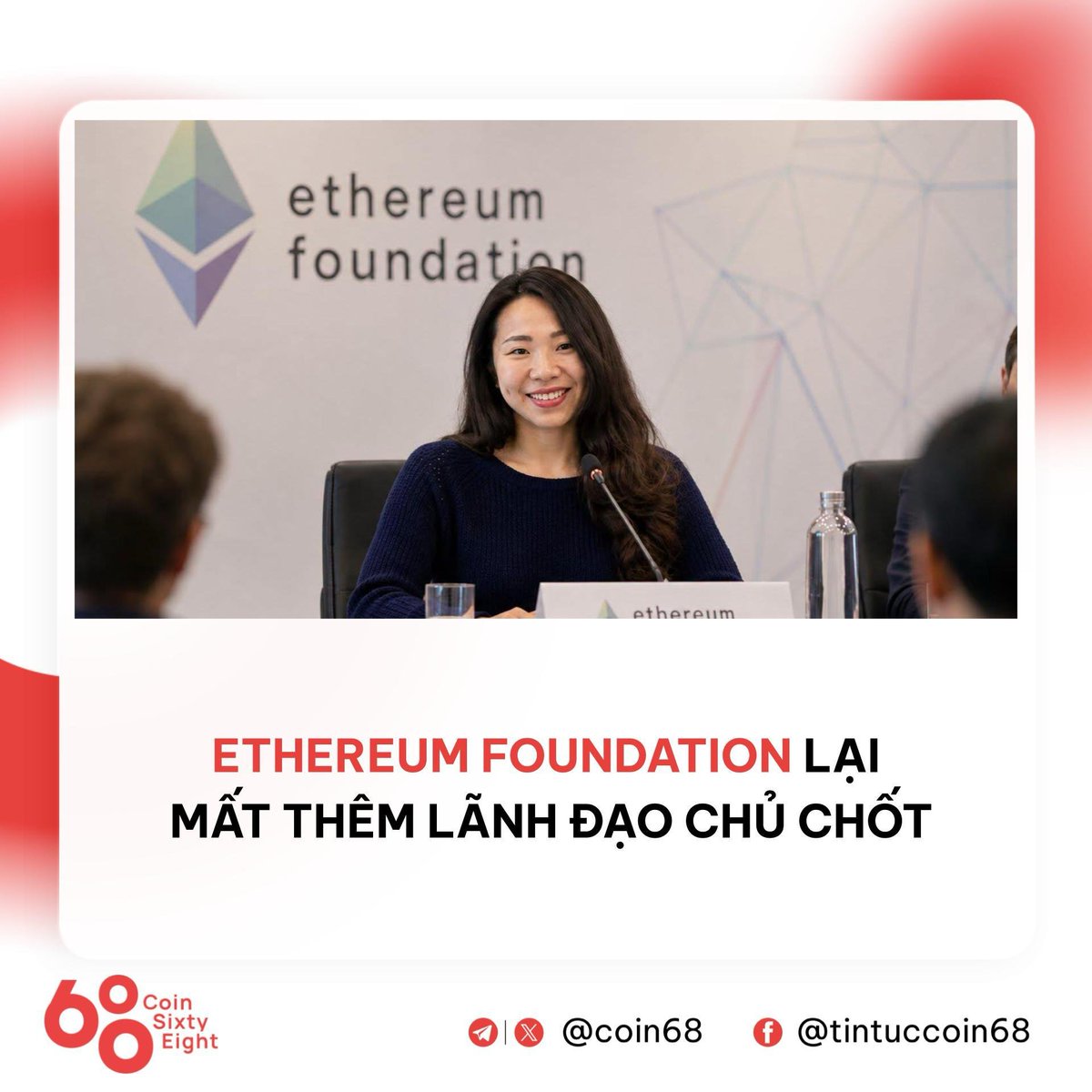 coin68's tweet photo. Thêm một "công thần" Ethereum rời tổ chức, làn sóng chảy máu chất xám tại Ethereum Foundation (EF) vẫn chưa có dấu hiệu dừng lại.

Chi tiết: https://t.co/Qd0WvSXLap https://t.co/t32NVVaFqD