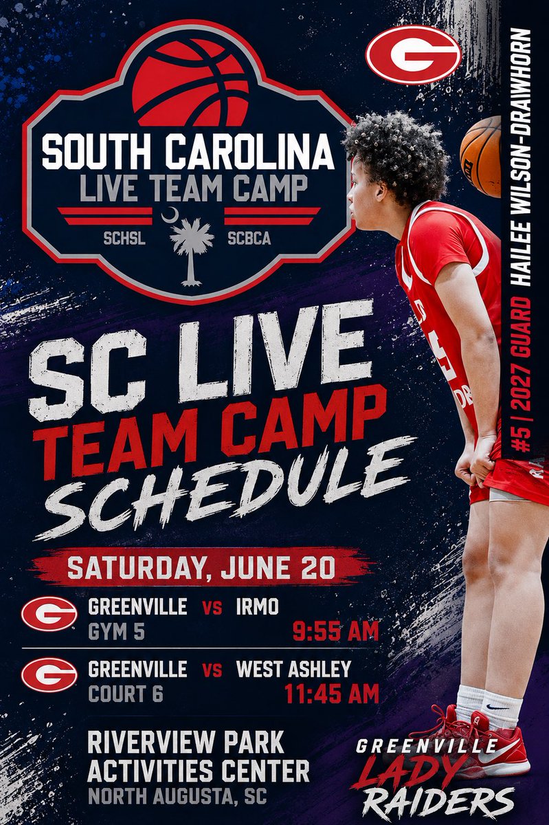 HaileeWD's tweet photo. June live period schedule! @SCHSL @collegecoaches https://t.co/UTSSah7eih