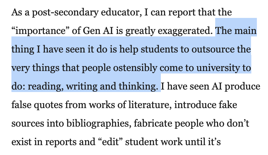 rastokke's tweet photo. This is an excellent article written by a senior lecturer at Simon Fraser University, urging BC schools not to introduce generative AI in classrooms. https://t.co/9CbQG3eLDv https://t.co/ChQPn0CJW6