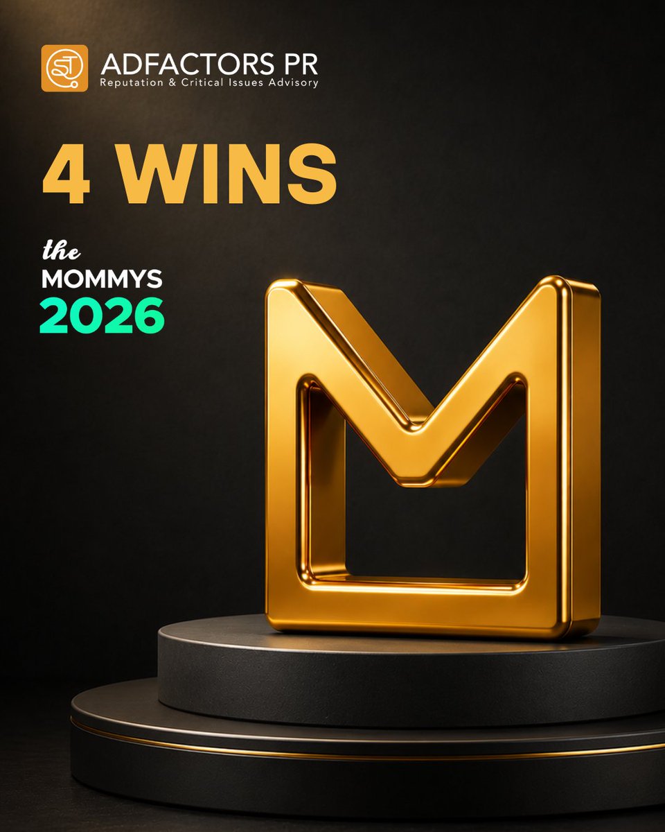 AdfactorsPR's tweet photo. We are filled with gratitude for the 4 wins we received at Mommy Awards 2026 by Mad Over Marketing.

Big thanks to our teams for their relentless hard work and to our clients for their continued faith.

#MommyAwards #MadOverMarketing https://t.co/IsXZ2RsPtT