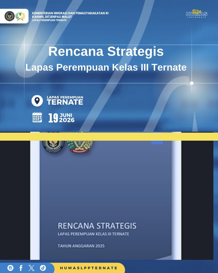 TernateLpp's tweet photo. Renstra Lapas Perempuan Kelas III Ternate berfungsi sebagai panduan utama dalam pengambilan keputusan, alokasi anggaran, serta tolok ukur evaluasi kinerja..

Humas LPP Ternate https://t.co/54SxNkPnhY