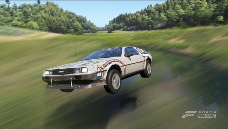 かかとくんへ いまForzaHorizon6では、デロリアンに乗って一定速度を