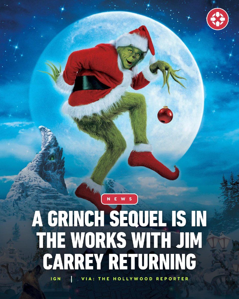 IGN's tweet photo. ICYMI: Jim Carrey is in talks to return for a sequel to 2000's How the Grinch Stole Christmas with Ron Howard directing. https://t.co/bS4rTn5HUF