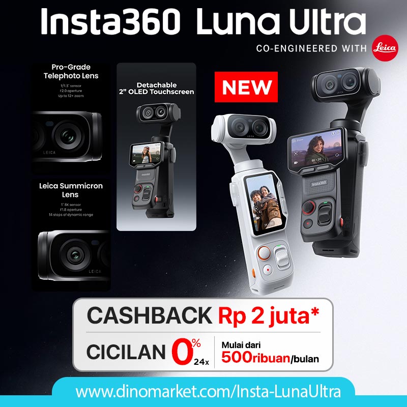 DINOMARKET's tweet photo. 🎥 CASHBACK 2JUTA! 🎥

NEW Insta360 Luna Ultra! Setiap sudut punya cerita, setiap momen punya perspektif yang tak terbatas. Dari detail terkecil hingga panorama terbesar, semuanya terekam dengan sempurna. Dan bisa cicilan 0% 24x mulai 500ribuan/bln Lho! 

Klik disini : https://t.co/JZ9IQs4eSH