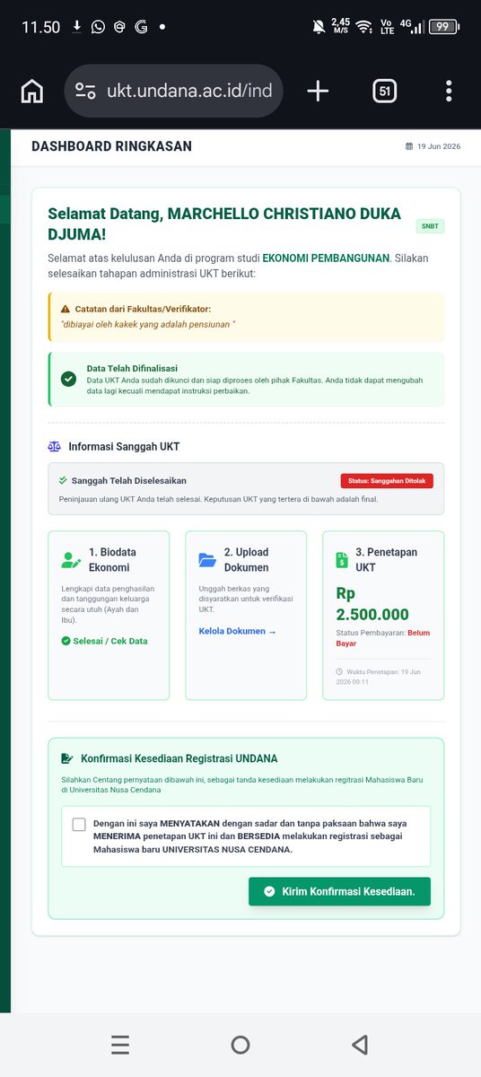 Marchdj_'s tweet photo. Kakek aku pensiunan, gaji 300rb/bln. Ibu IRT tanpa penghasilan. 
UKT yang aku dapat 2,5jt/semester. 

8 bulan gaji kakek buat 1 semester kuliah:))). blum lagi keperluan sehari-hari.

Sanggah UKT sudah diajukan, Dan Yap Ditolak 😔, jujur sedih....ARGHH😖 #UKT https://t.co/gTBbDOYekY