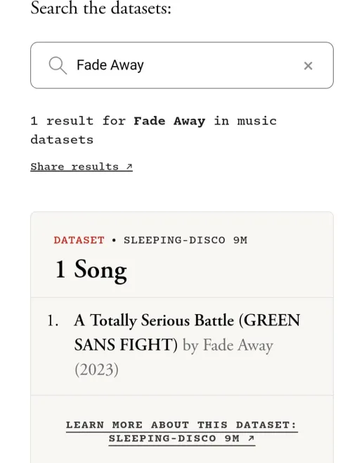 ItsA_Blueberry's tweet photo. Some intern out there went out of their way to watch, listen, and then trained their shitty AI on FaDeAWAY's green sans trailer song https://t.co/0cM5zKCCtv