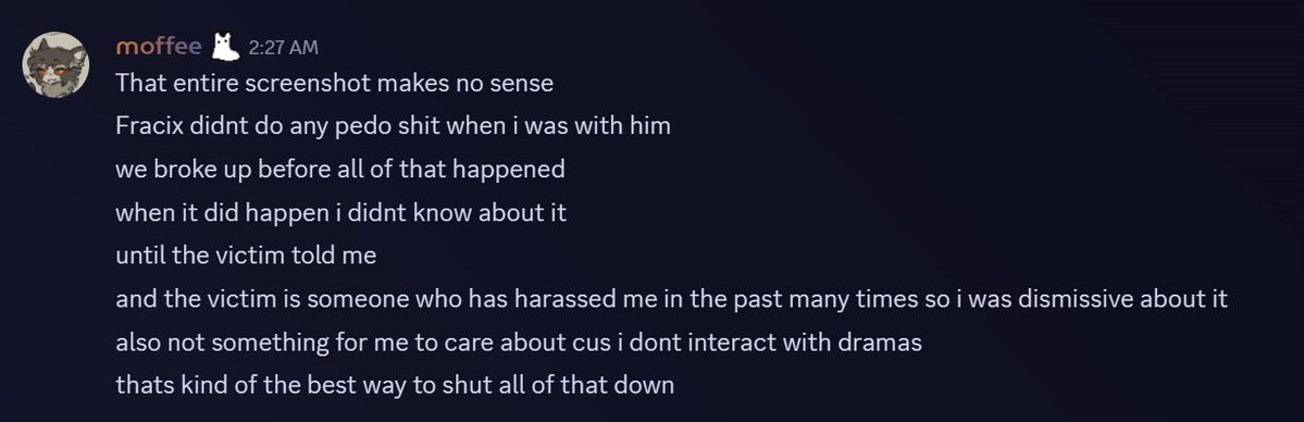 9_Ash_Fox's tweet photo. @WareAkc22009 @Goosepaminereal They already talked about it in the official discord (They apparently don't use X). Also why would they need to officially address this? Goose was caught in multiple lies at this point. The Victim that was mentioned said themselves that Orson didn't do shit. It's nothing but lies https://t.co/mHKZ47AcWq