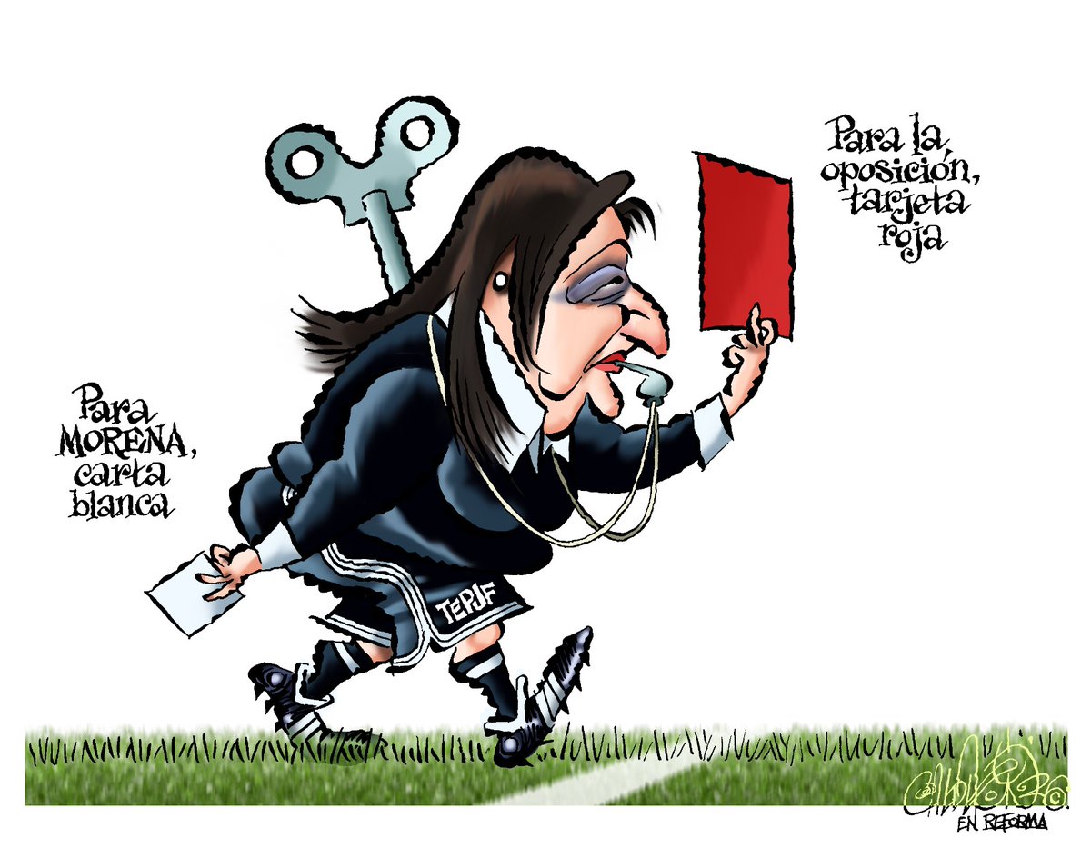Reforma's tweet photo. Carta blanca/Tarjeta roja... Por @CartonCalderon en @Reforma https://t.co/McHQL6HEpV