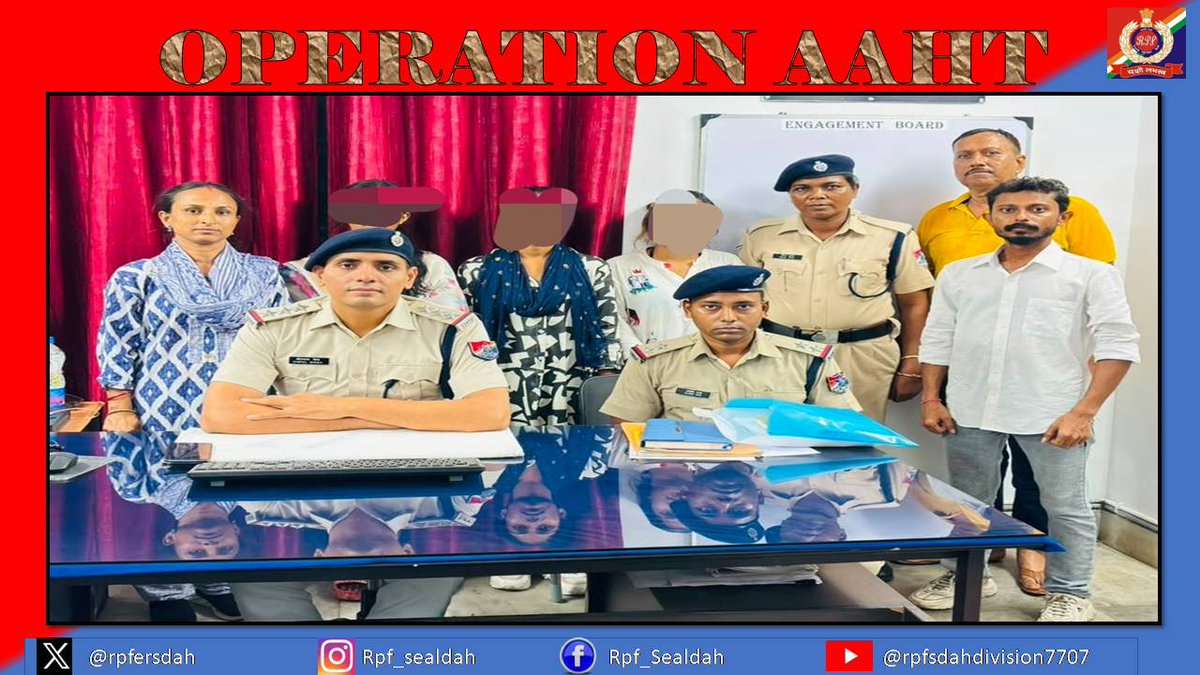 rpfersdah's tweet photo. On 18.06.2026, RPF Officials rescued 02 minor girl & arrested 01 Traffickers (Female) for child trafficking from Kolkata Railway Station and handed over to GRPS/Chitpur for further legal action. #OperationAAHT
@RPF_INDIA
@ErRpf
@rpfersdah https://t.co/fGUDCG9rHC