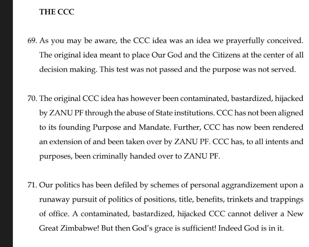 ChikomoPrazen's tweet photo. President @nelsonchamisa characterisation of CCC in his resignation statement reads far more powerfully after the vote. It couldn't have been truer. The giraffe was simply ahead of his time, as always. Anoonera murume uyu! https://t.co/iGWky9cTU8