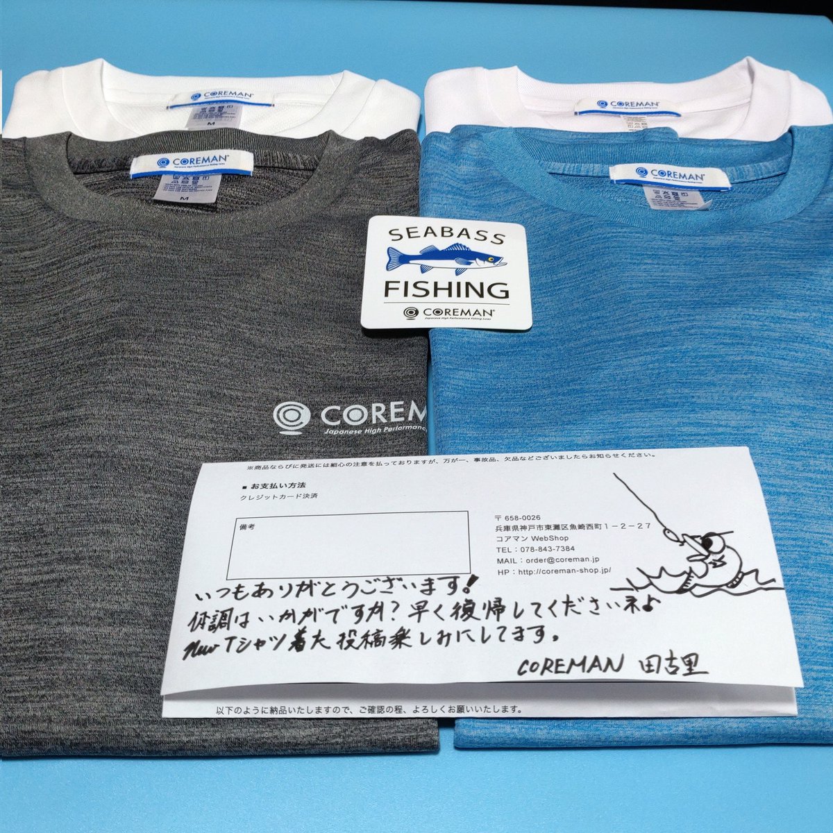 ken_sagayama's tweet photo. 今日退院して帰宅したら【コアマンWEBSHOP】より
🆕2026 COREMAN SUMMER Tee 👕着弾してました～‼️
嬉しい退院祝い㊗️です🤩🤩🤩
メッセージもありがとうございます🥹
まだまだ復帰は先ですがぼちぼち頑張ります👍

#COREMAN #コアマン #コアマンWEBSHOP #Tシャツ #ロンT https://t.co/6Fio2UHmDj