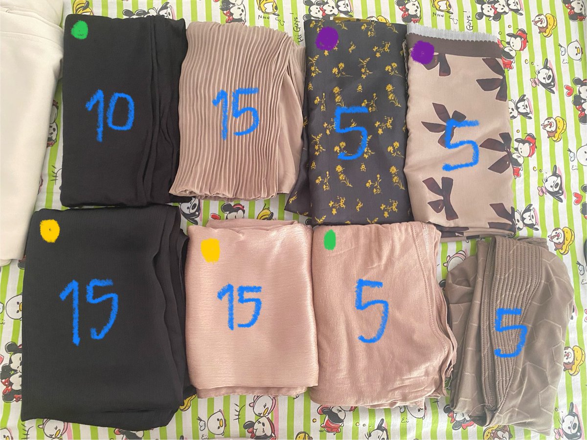 jaybintara's tweet photo. ada yg cari kerudung ga? preloved semua yaa pemakaian bersih tp klo mau sblm dikirim akan dilaundry lg👍

🟢 pashmina kaos
🟣 kerudung segi 4
🟡 pashmina silk

yg gada tandanya pashmina plisket warga stone army &amp; bergo warna latte

dom bekasi oren ok ex adm https://t.co/uiipfxx7Zc