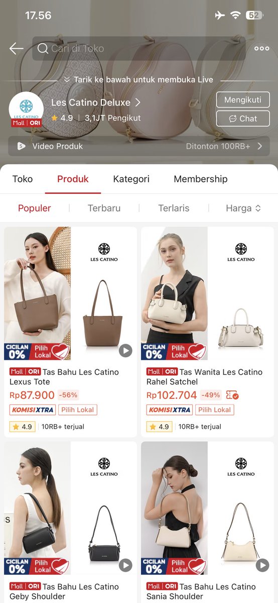 callmelatxr's tweet photo. CEWEK-CEWEK WAJIB TAU ‼️

Kalau ngomongin tas yg lagi wara-wiri di timeline, nama ini ga pernah absen 👇
ENJI
LAVIN JE 
LES CATINO
JIMS HONEY
MOSSDOOM
CORALDAISY

entah kenapa tiap buka shopee pasti ketemu salah satunya 🫨

Jadi… tas brand mana yg bikin kamu susah nahan checkout https://t.co/ykv9TBkjY5