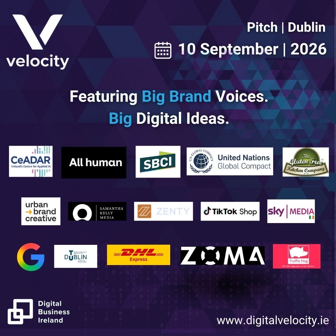 DigitalIre's tweet photo. Big Brand Voices. Big Digital Ideas. Serious Velocity⚡ 

#Velocity has a powerhouse line-up of speakers from leading names across tech, e-commerce, AI + logistics

Fast insights. Fresh thinking. Future-ready conversations. 
 https://t.co/m3209b1sVB 
🎟️ https://t.co/4wloZAnawU https://t.co/3lUhOVtU9o