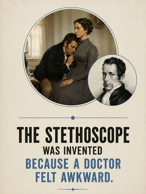 dereckmush's tweet photo. The stethoscope was invented because a doctor was embarrassed.

Awkwardness > billion-dollar labs. 🩺

#FunFactFriday https://t.co/ZvQzdpYJFz