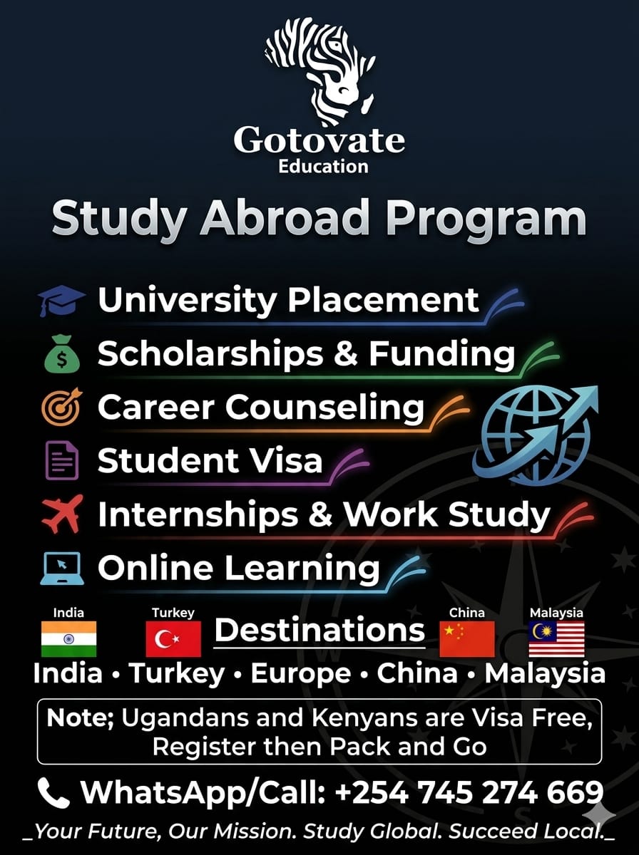 Gotovatesafaris's tweet photo. Your no#1 Students placement centre for Scholarships in Malaysia, China,Turkey,India and Europe @Gotkenyasafaris #Gotovateeducation https://t.co/GqVUzYb5BX