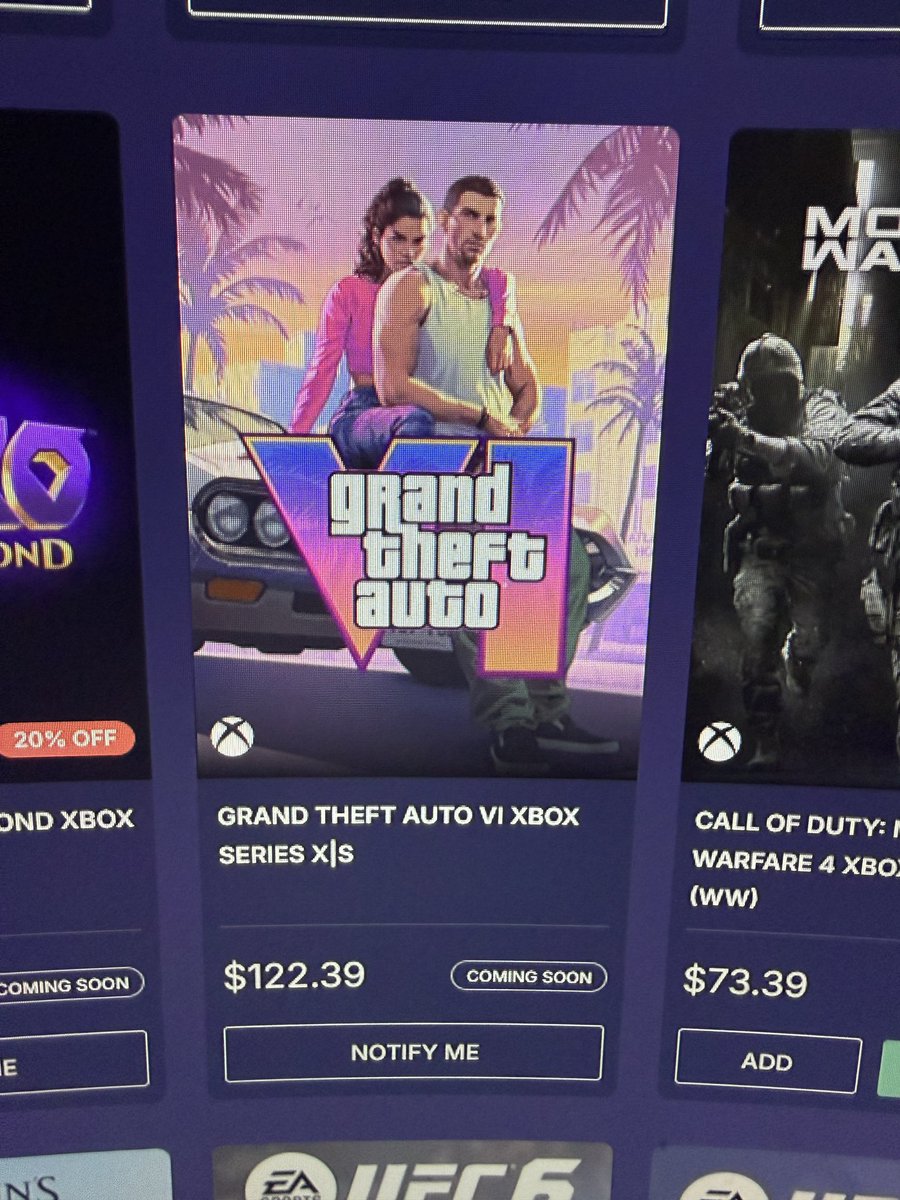 A74Zow7's tweet photo. GTA6（Grand Theft Auto VI）の価格が日本円で約1万9700円だと海外で判明

出典: Loaded (PC) https://t.co/FNY6JakHZk